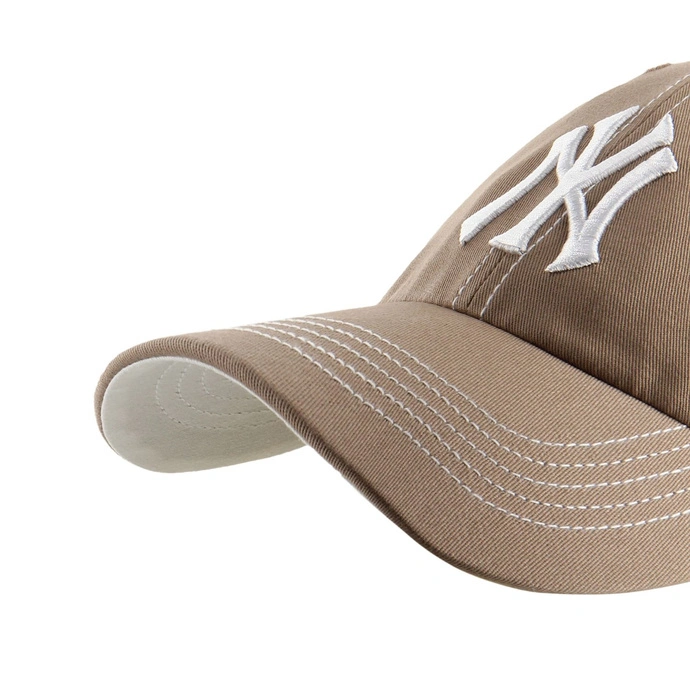 Czapka z daszkiem 47 Brand New York Yankees Contrast Stitch Clean Up jasno brązowa