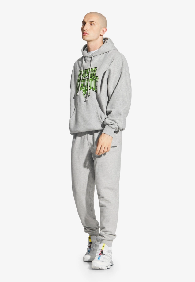 Bluza męska z kapturem oversize Prosto Chicago szara