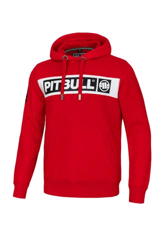 Bluza męska z kapturem Pitbull Pit Bull Sherwood 24 hooded czerwona