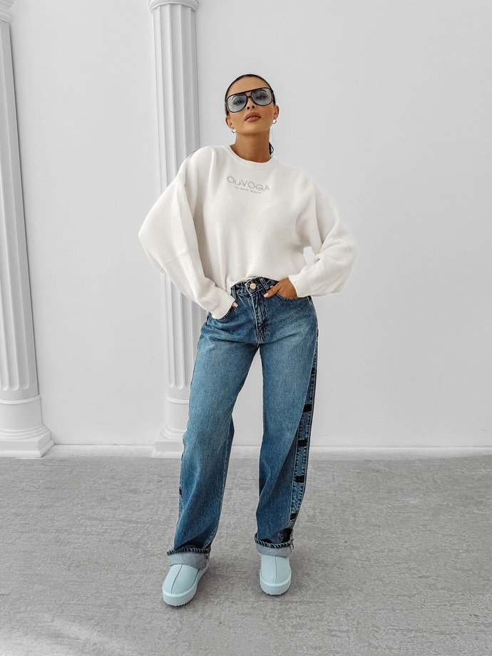 Spodnie damskie jeans Olavoga Eliokie niebieskie