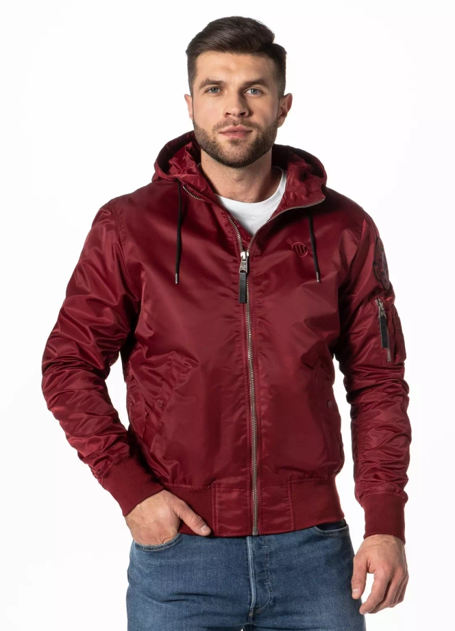 Kurtka męska przejściowa wiosenna Pit Bull Starwood Flight bomberka jacket bordowa
