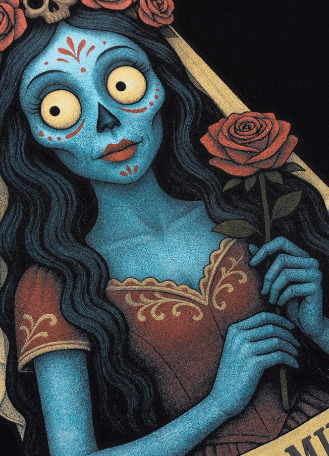 Bluza damska z kapturem oversize Pit Bull La Santa Muerte czarna