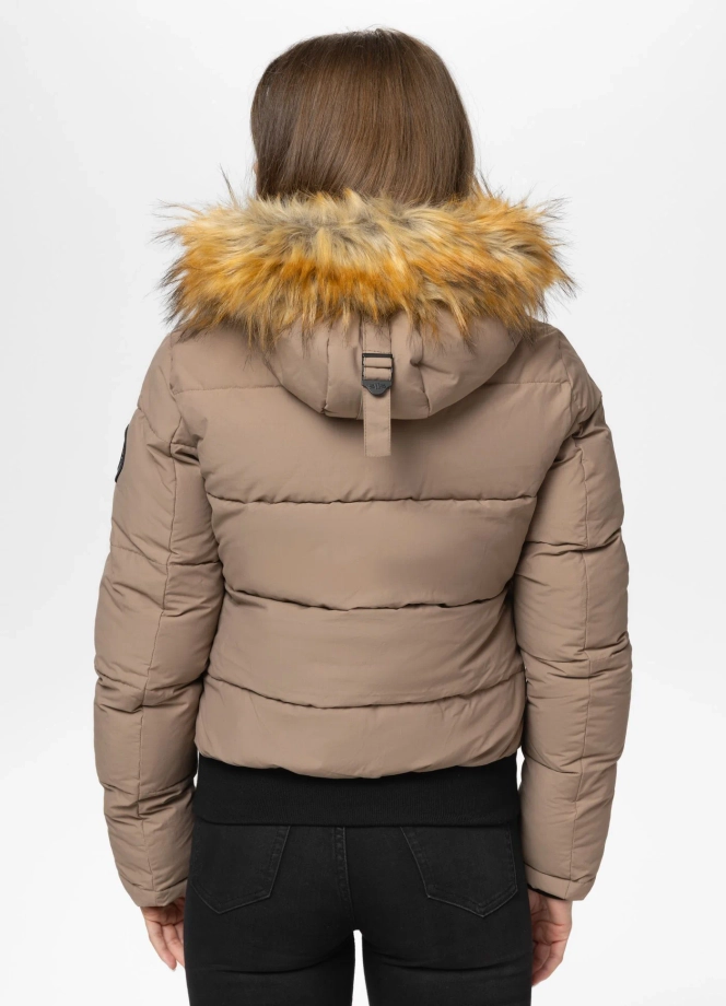 Kurtka damska zimowa Pit Bull Azalea ciemno beżowa