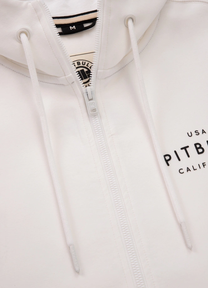 Bluza męska z kapturem Pitbull Pit Bull Sampson ZIP biała