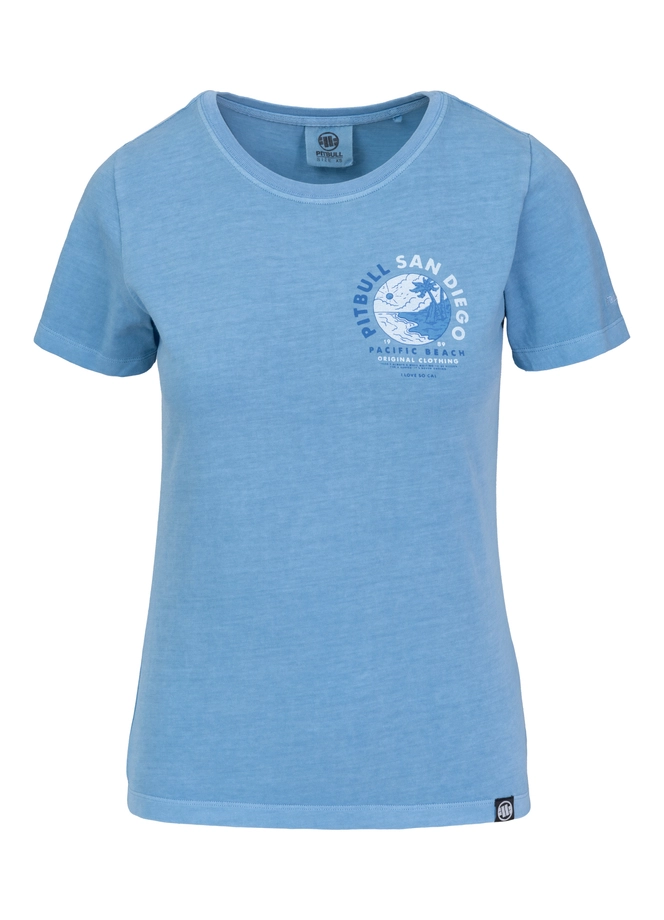 Koszulka damska T-shirt Pit Bull Planet Surf sprany niebieski