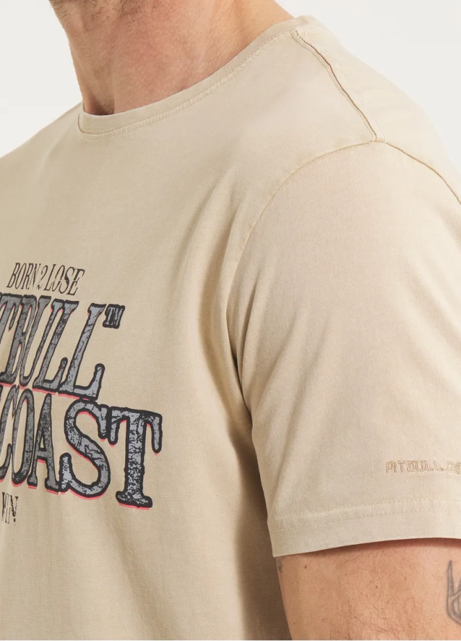 Koszulka męska T-Shirt Pit Bull Pitbull Denim Washed Ace Of Spades II beżowa