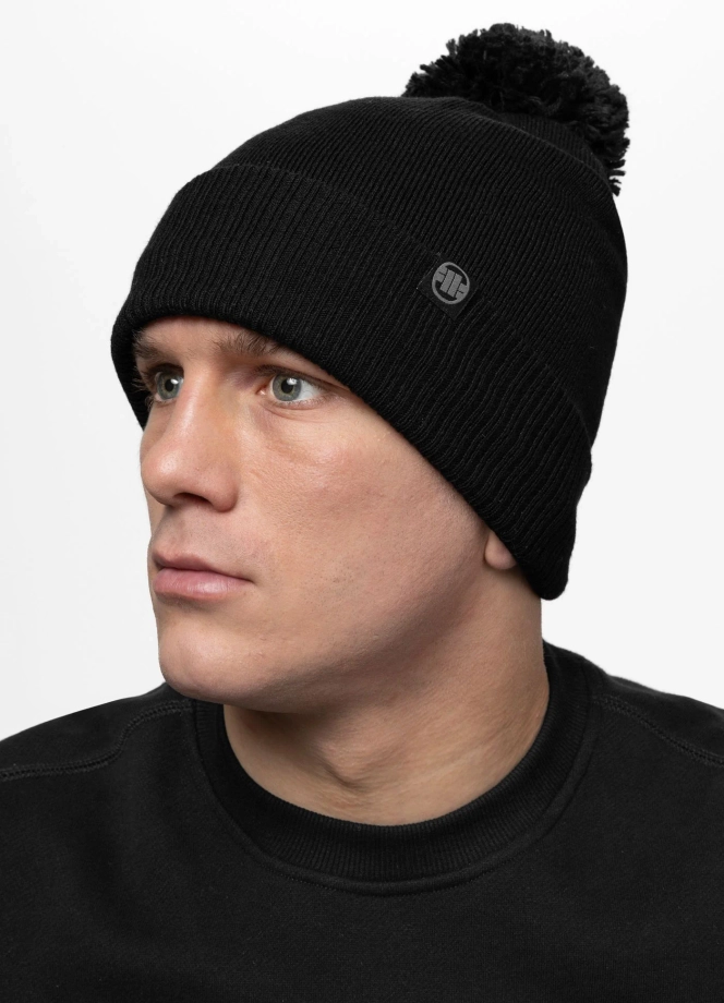 Czapka zimowa z pomponem Pit Bull Small Logo II 25 czarna