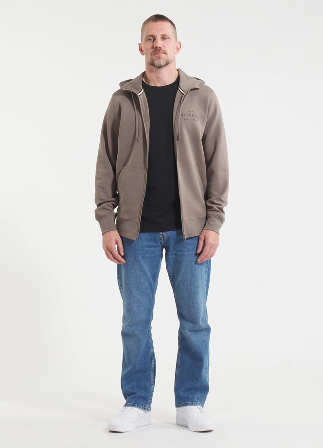 Bluza męska z kapturem Pitbull Pit Bull Sampson ZIP taupe