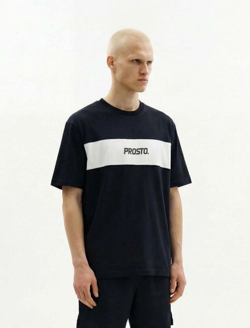 Koszulka męska t-shirt Prosto Root czarno/biała