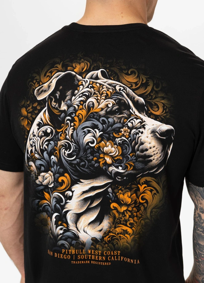 Koszulka męska T-Shirt Pit Bull Tattoo czarna