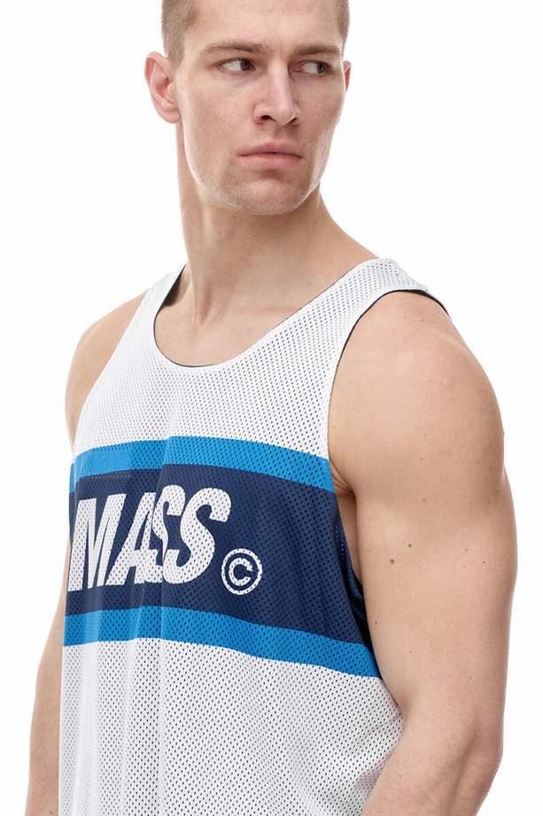 Koszulka męska Tank Top Mass Dnm Rust Reversible Mesh biała/granatowa