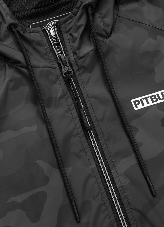 Kurtka męska wiosenna przejściowa Pit Bull Athletic Logo wiatrówka czarna camo