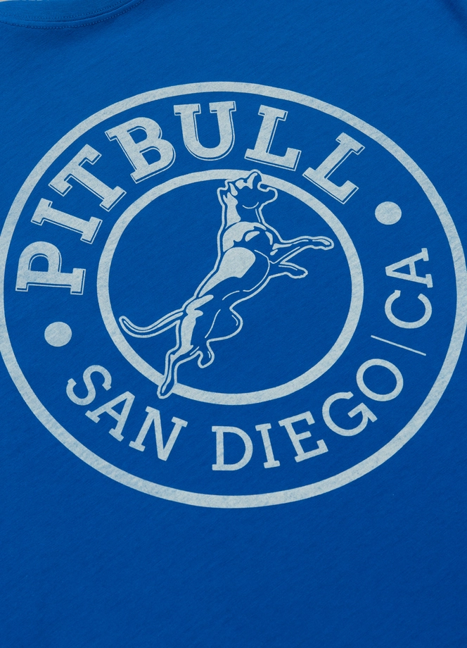 Koszulka męska T-Shirt Pit Bull Pitbull San Diego CA niebieska
