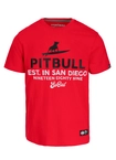 Koszulka męska T-Shirt Pit Bull Pitbull Surfing Dog czerwona
