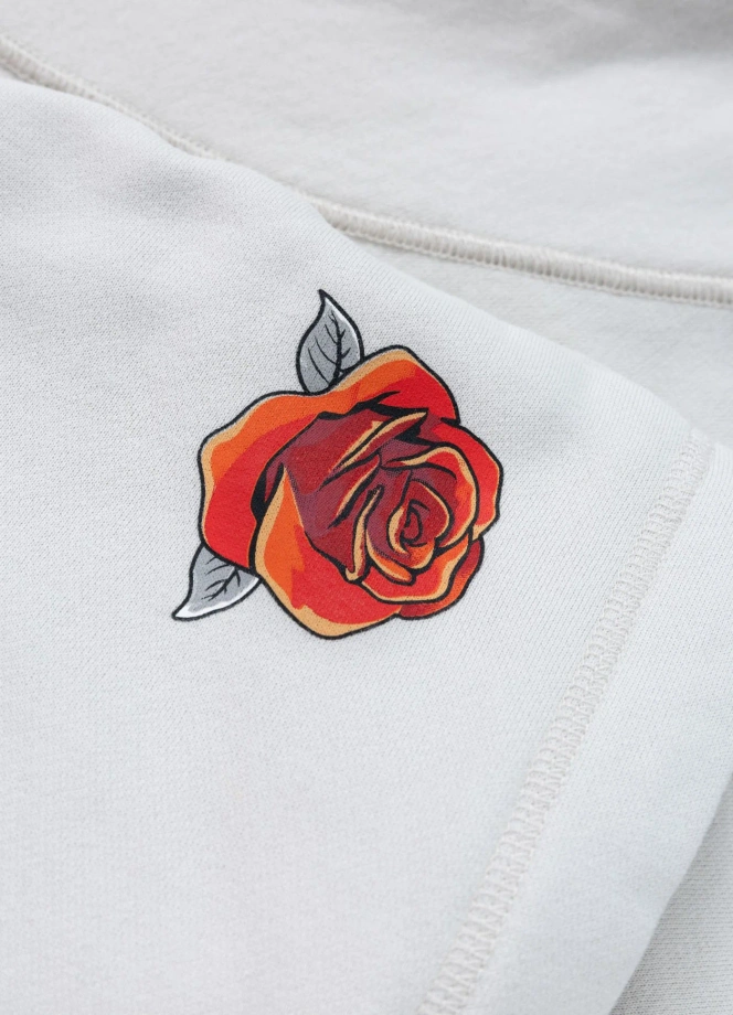 Bluza damska rozpinana z kapturem Pitbull Washed Santa Muerte biała