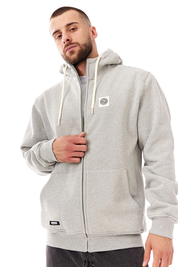 Bluza męska z kapturem Mass Dnm Patch zip hoody szara