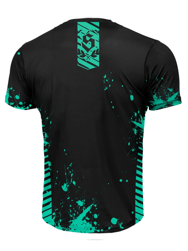 Koszulka męska sportowa Środowisko Miejskie Mesh Breakdown czarno/miętowa