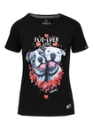 Koszulka damska T-shirt Pit Bull Fur-Ever Love czarna