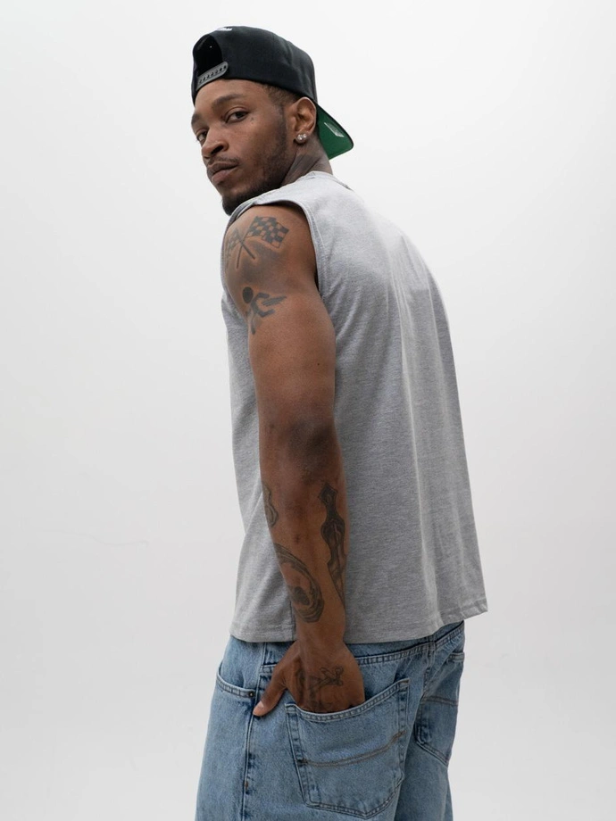Koszulka męska tank top Jigga Wear Badge szara