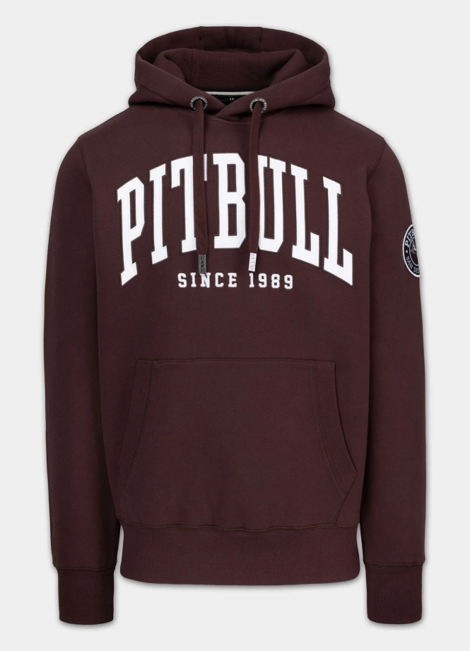 Bluza męska z kapturem Pit Bull Norton ciemno bordowa