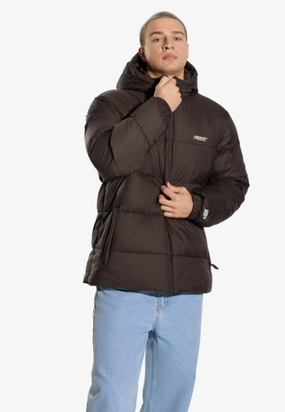 Kurtka zimowa męska Prosto Puffer 404 ciemno brązowa