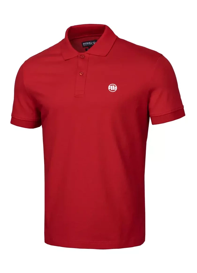 Koszulka męska Polo Pit Bull Logo Regular Pitbull Pique czerwona