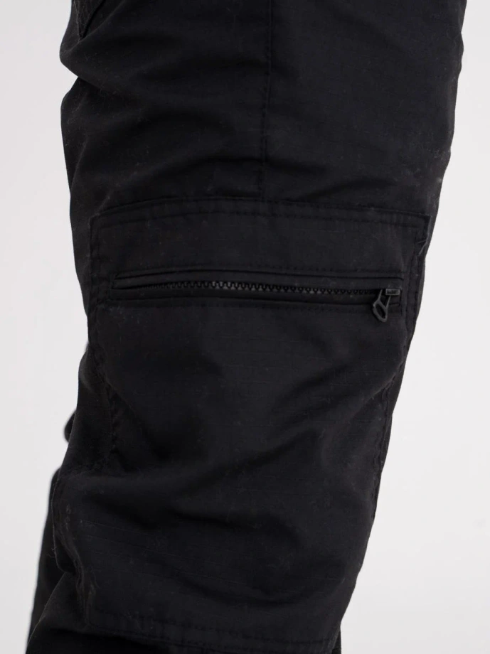 Spodnie męskie Materiałowe Jogger Bojówki Jigga Wear Crown Ripstop Cargo czarne