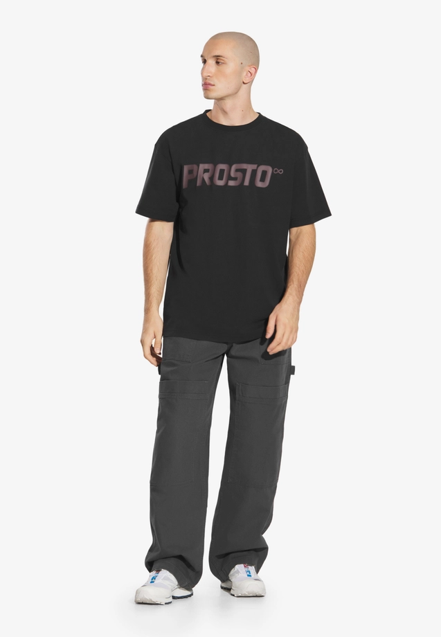 Koszulka męska t-shirt oversize Prosto Big Log Washed czarna