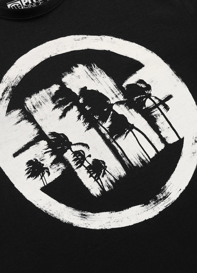 Koszulka męska T-Shirt Pitbull Logo Palms czarna