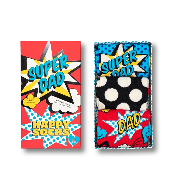 Skarpety Happy Socks 3-Pack Super Dad Socks Gift Set