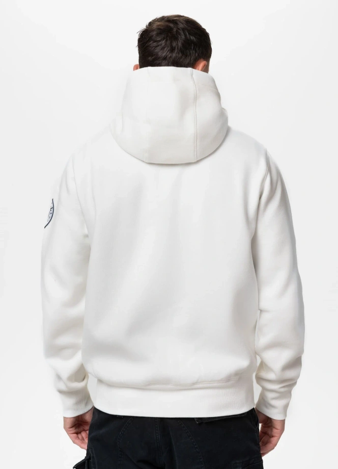Bluza męska rozpinana z kapturem Pit Bull Norton off white biała