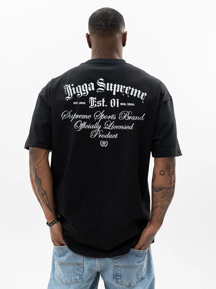 Koszulka męska t-shirt oversize Jigga Wear Gothic czarna