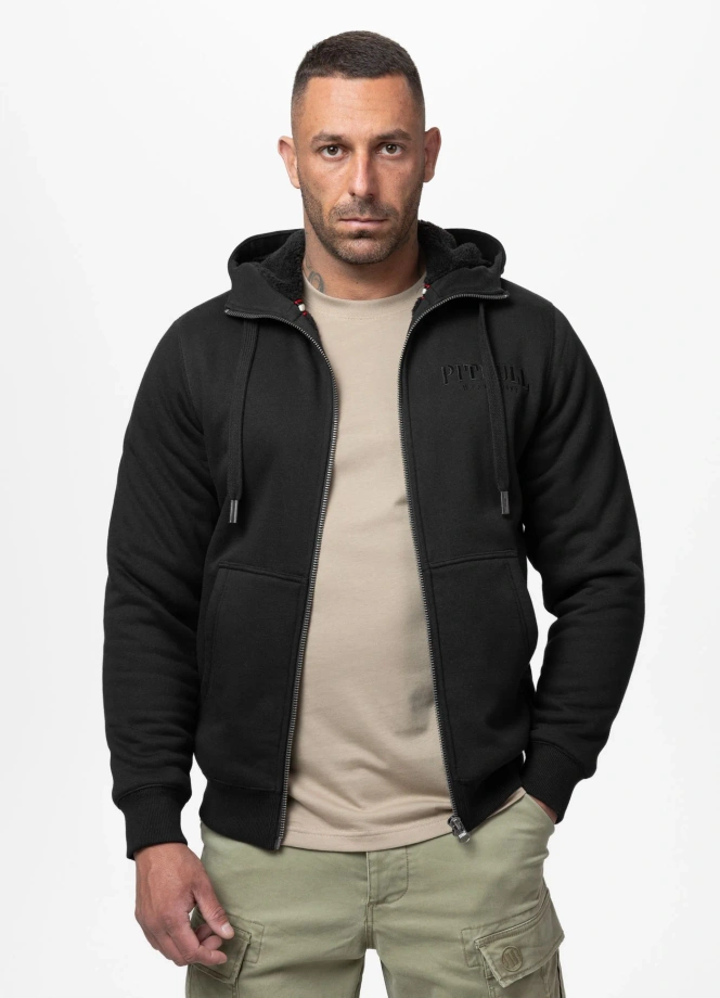 Bluza męska rozpinana z kapturem Pit Bull Ruffin Detroit czarno/czarna