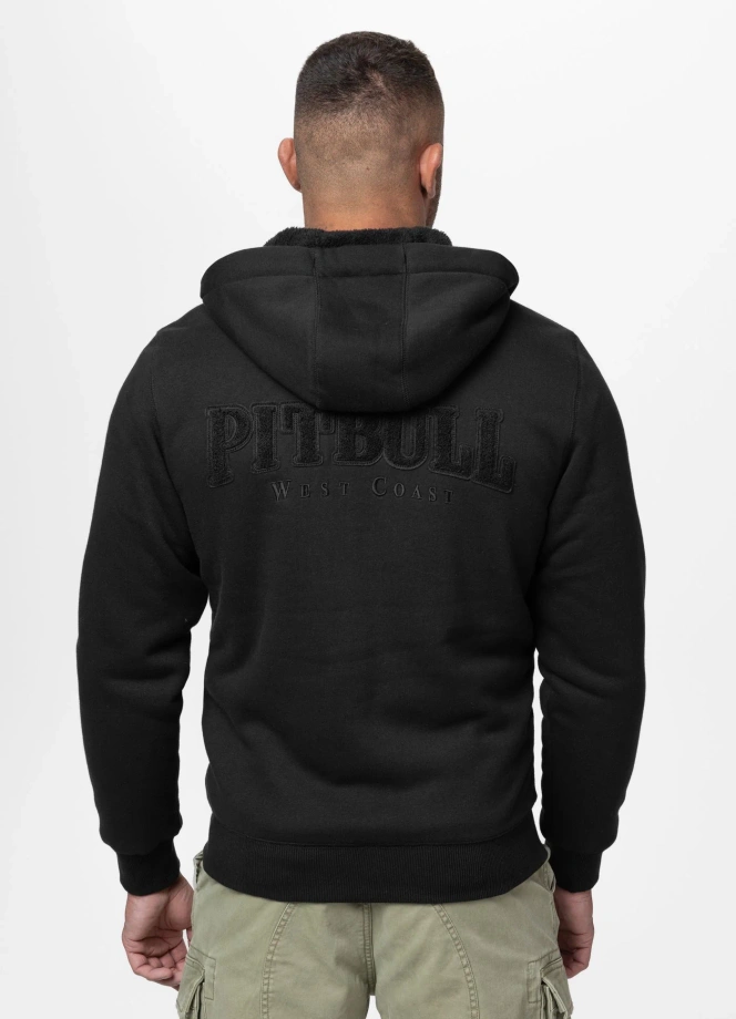 Bluza męska rozpinana z kapturem Pit Bull Ruffin Detroit czarno/czarna