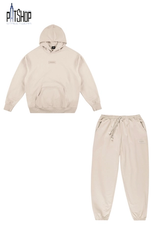 Komplet dresowy męski oversize Prosto Box 2.0 beżowy