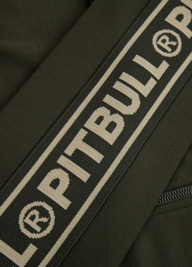 Bluza męska rozpinana Pitbull Pit Bull Tape Logo 25 Trackjacket zielona