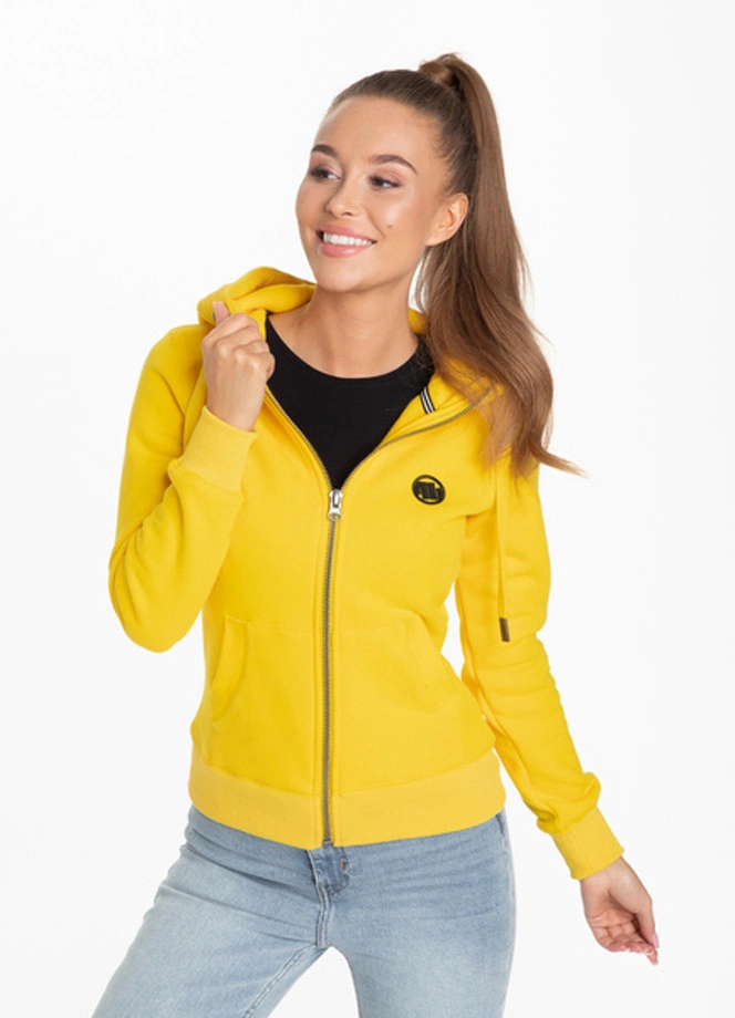 Bluza damska rozpinana z kapturem Pitbull Small Logo hooded yellow