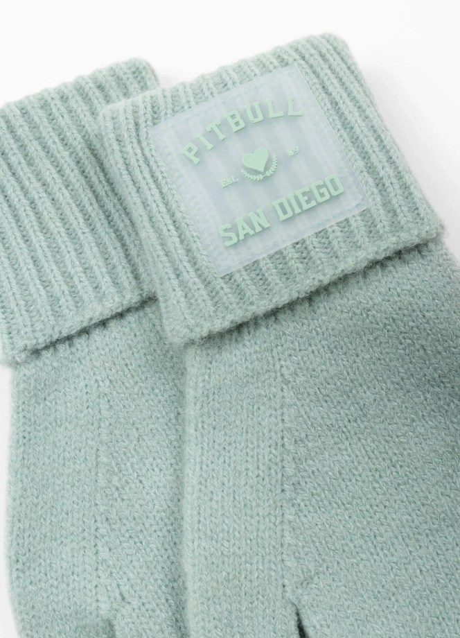 Rękawiczki damskie Pitbull Love PB miętowe zielone