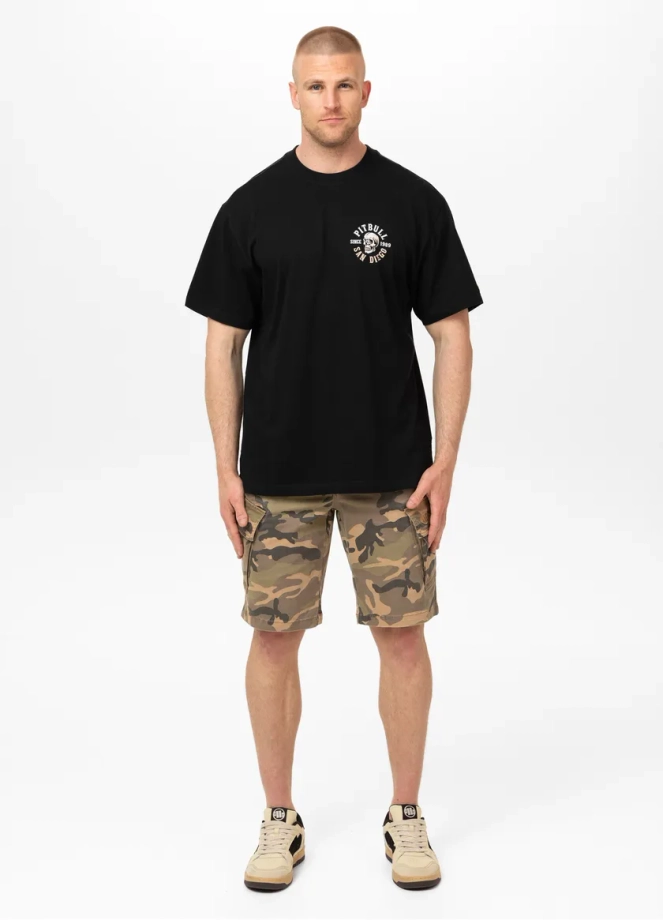 Koszulka męska T-Shirt oversize Pitbull Skull Logo Loose Fit czarna