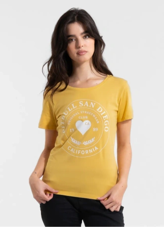 Koszulka t-shirt damska Pit Bull Pitbull Heartie żółta