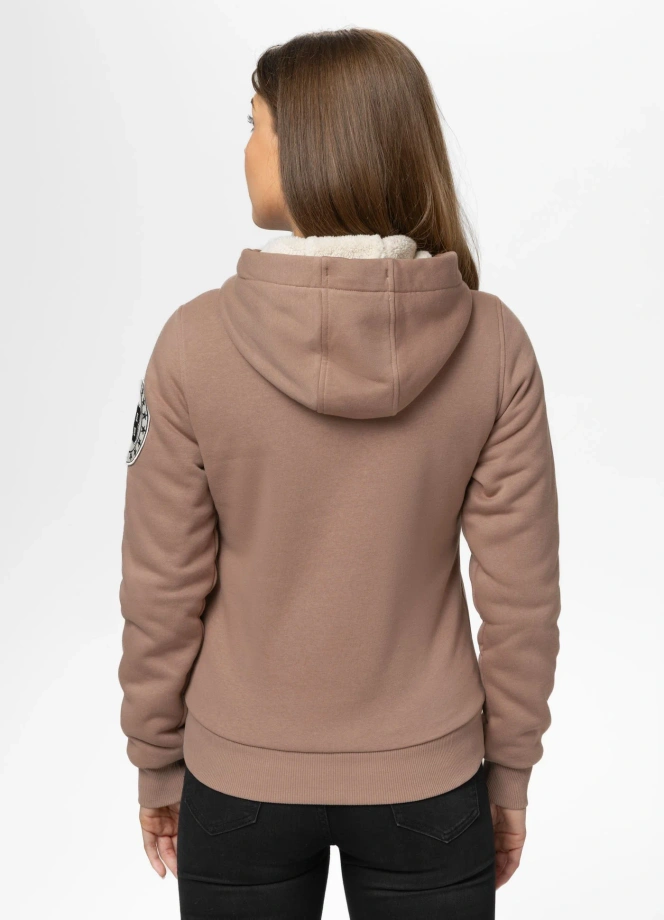 Bluza damska z kapturem ZIP Pit Bull Ruffina PB jasno brązowa