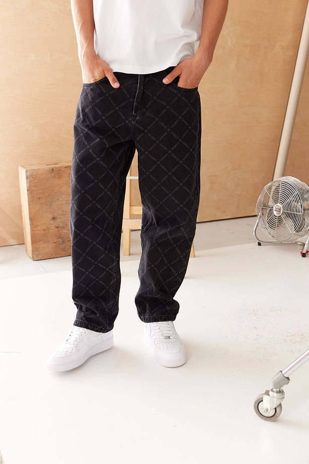 Spodnie męskie Jeans Extra Baggy Mass Denim Monogram czarne