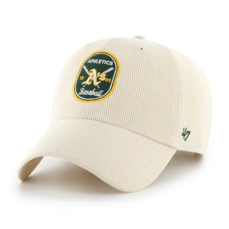 Czapka z daszkiem sztruksowa 47 Brand Oakland Athletics Crosspatch Clean Up kremowa
