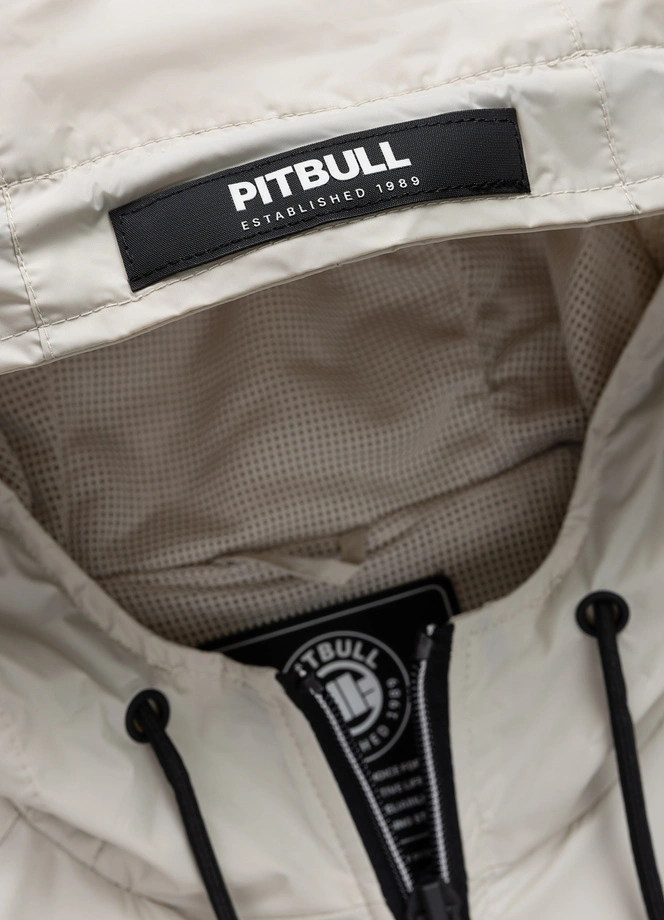 Kurtka męska wiosenna przejściowa Pit Bull Athletic Logo wiatrówka kremowa