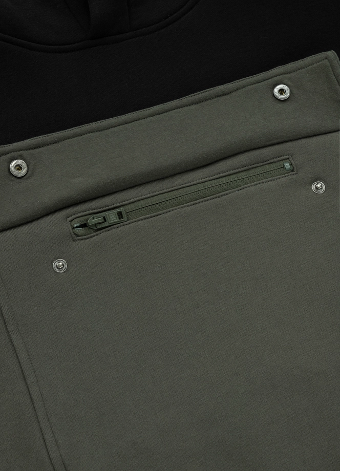 Bluza męska z kapturem Pitbull Pit Bull Terry Two-Color Hilltop hooded czarna/zielona