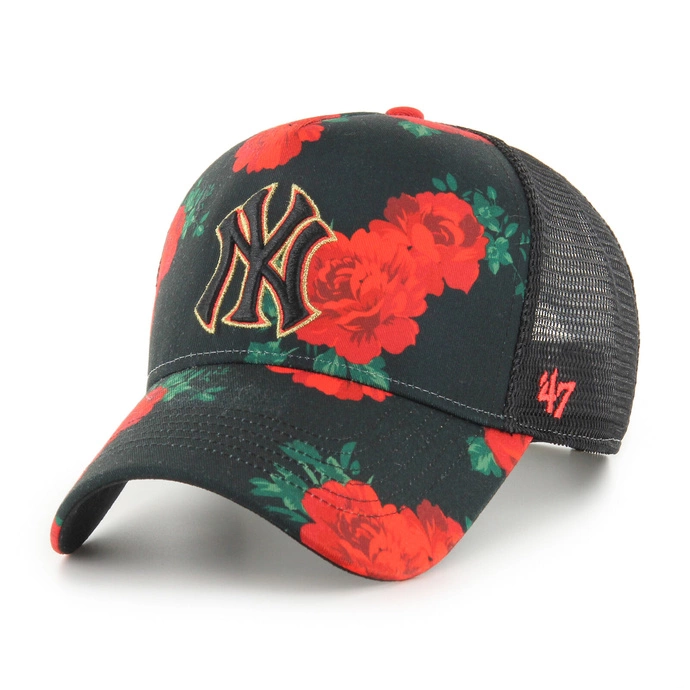 Czapka z daszkiem 47 Brand MLB New York Yankees Red Rose Garden Mesh czarna