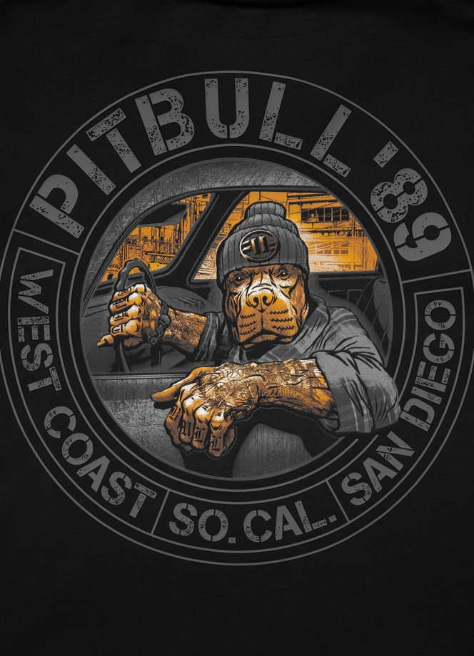 Bluza męska z kapturem Pitbull Pit Bull Driving ZIP czarna
