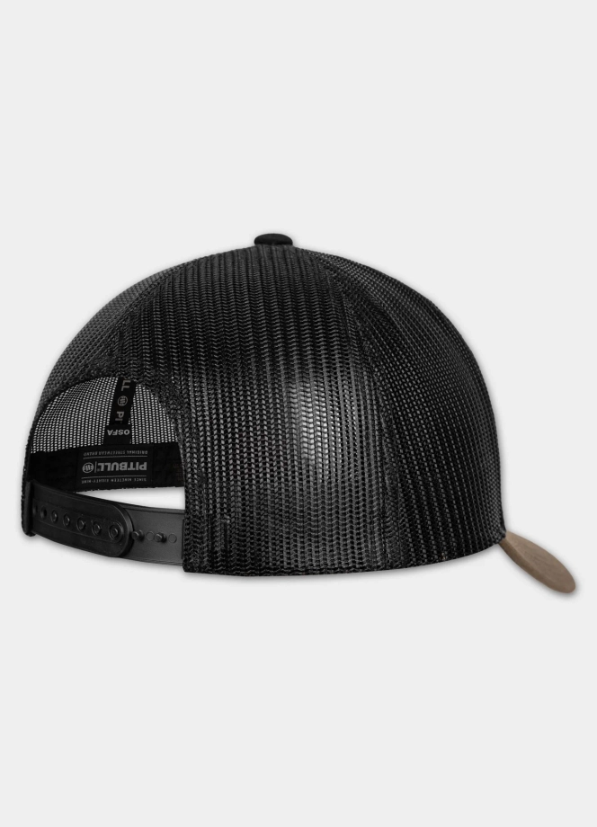Czapka z daszkiem Snapback Trucker Pit Bull Pitbull San Diego CA czarno/brązowa