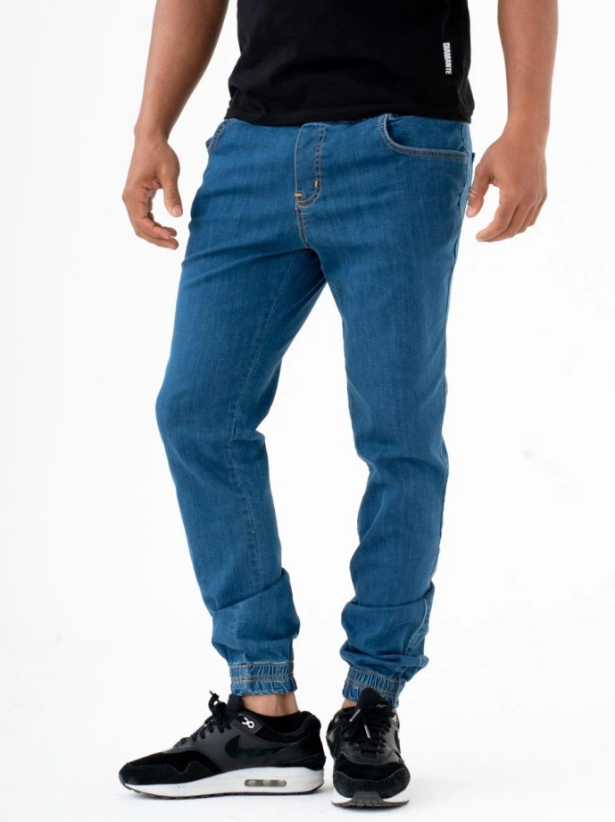 Spodnie męskie Jeans Jogger Jigga Wear Crown Classic niebieskie