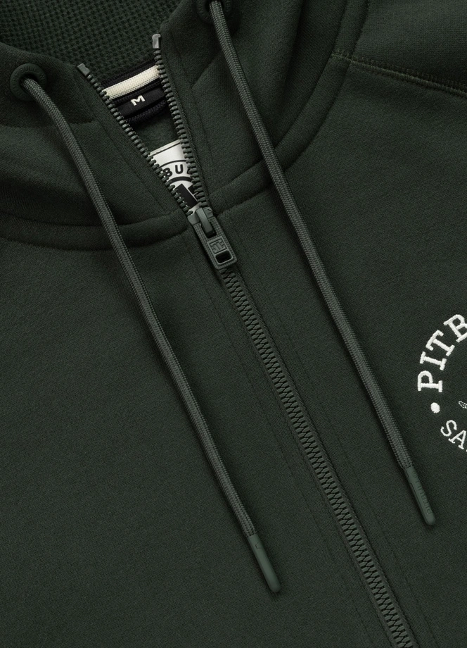 Bluza męska rozpinana z kapturem Pit Bull San Diego CA ciemno zielona